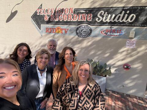 The Agricultural, Leadership, Education, & Communications (ALEC) team in front of RDF TV studio area.